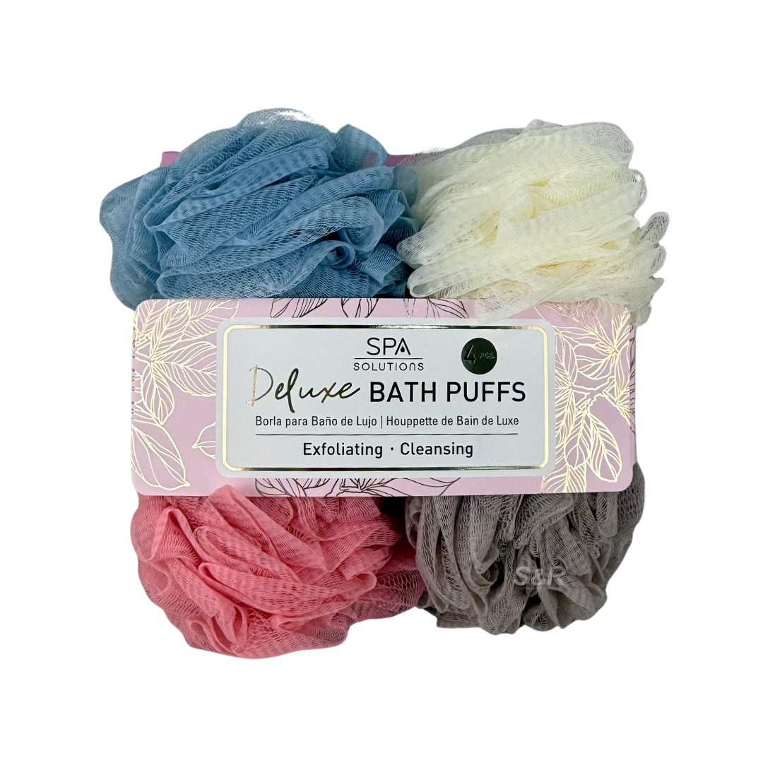 Spa Solutions Deluxe Bath Puffs 4pcs